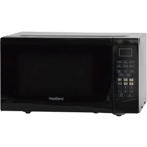 West Bend WBMW92B Microwave Oven 900-Watts Compact with 6 Pre Cooking Settings, Speed Defrost, Electronic Control Panel and Glass Turntable, Black