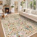8x10 Large Area Rug Floral Botanical Boho Carpet for Living Room