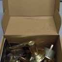 Mega Handles Laura Passage Door Knobs - 1 Pack Reversible Interior Door Knobs, Heavy Duty Passage Gold Door Knob for Closet & Hallway, No Lock, Fits All Standard Door Sizes - Satin Brass