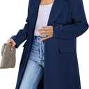 PRETTYGARDEN Women's 2026 Spring Fall Long Blazer Jackets Long Sleeve Lapel Pockets Loose Fit Work Casual Blazers Outerwear, XXL
