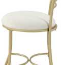 Gold Iron Vanity Stool with White Cushion
