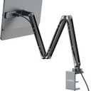 Magnetic Wireless Charging Stand for iPad Pro 11" M4 (2024) Only, Aluminum Alloy Arm Mount 360 Adjustable Tablet Holder for Working, Three-Section Foldable Desktop Stand with 2M USB C Cable