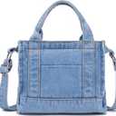 AOCINA Denim Purse Jean Tote Bag for Women Crossbody Shoulder Weekend Bags Denim Purses and Handbags for Women