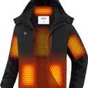 VERGOO Graphene Mens Heated Jackets with 18400mAh Battery Pack Winter Waterproof Electric Self Heating Coat with Hood (X-Large, Black)