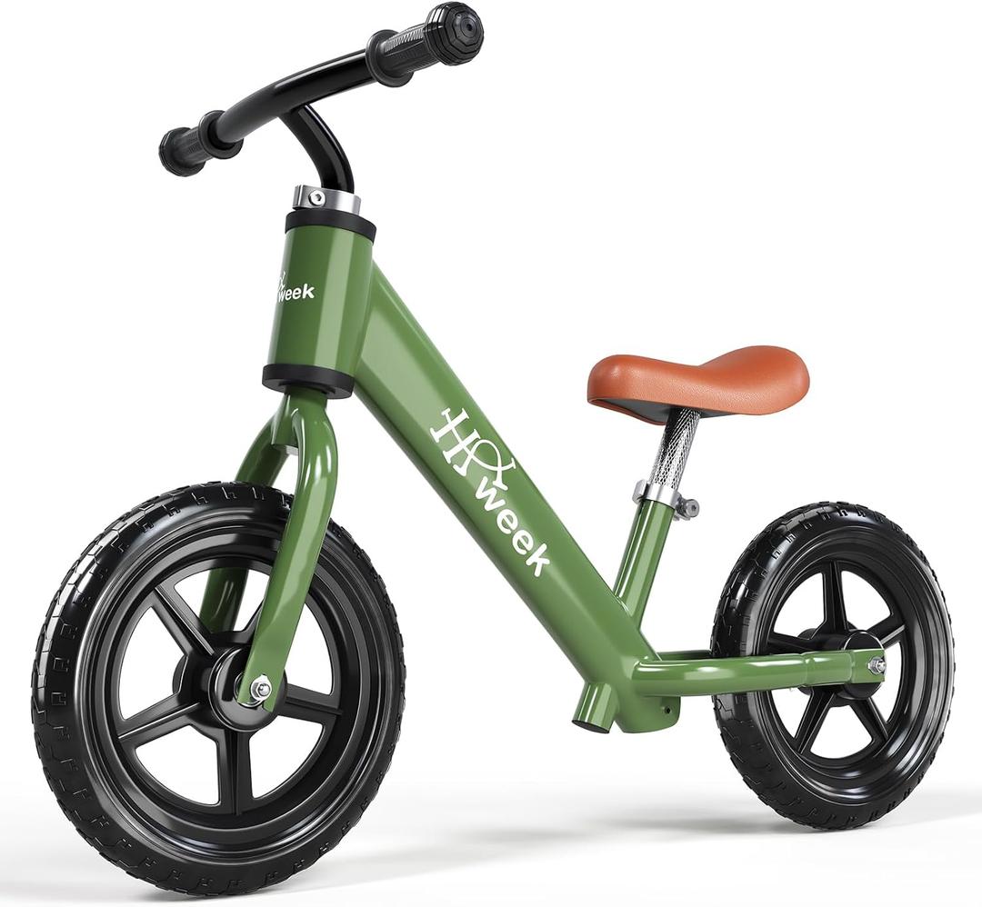 Toddler Balance Bike 12 No Pedal Training Bicycle for Kids 24 Months to 5 Years Tool-Free Adjustments Seat and Handlebar Best Gift for 2 3 4 5 Boys Girls | No Pedal, Training Bicycle, for Kids, Seat and Handlebar, Best Gift (Green)
