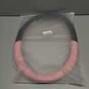 INEBIZ Universal Car Steering Wheel Cover Microfiber Leather Viscose Multi-Element Stitching (Black&Pink, D)