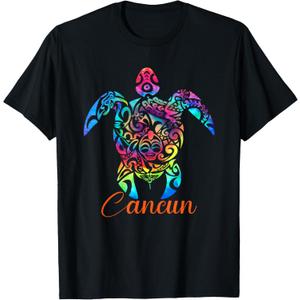 Cancun Mexico Sea Turtle Beach Vacay Trip Tie Dye T-Shirt, M 