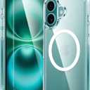 FNTCASE for iPhone 16 Plus Case: Clear Case Magnetic Military Grade Drop Protection Anti Yellowing Cell Phone Cover - Rugged Shockproof Protective Bumper Transparent Cases (Clear)
