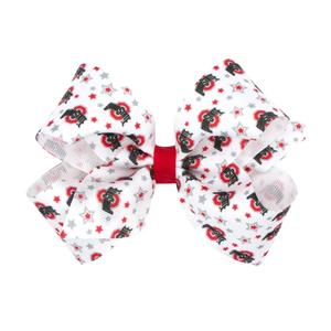 Divine Creations Girls' Collegiate Themed Game Day Logo Print Hair Bow by Wee Ones on a WeeStay Clip, Classic Grosgrain, Medium, Ohio State