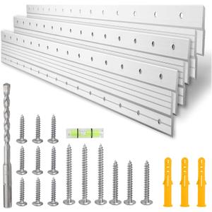 3 Pairs 30" Heavy Duty French Cleat Hangers, Wall Cleats Hanging Kit for Pictures Mirrors Headboards, Aluminum Z Bar Clips Support 300 lbs - Interlocking Mounting Z Hanger Bracket and Hardware (Silver)