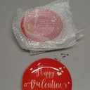 Funnymoom 5 Pack 6 Inch Happy Valentine Heart Ceramic Plates Red Heart Tableware Reusable Dinnerware Dessert Plates for Valentine Celebration Wedding Party Supplies