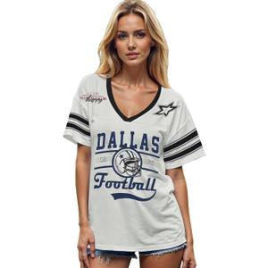 Football Jersey Shirt for Women Game Day Tshirt Football Season Outfits Fans Lover Shirts V Neck Y2k Baggy Tee Tops (X-Large, Light Gray-1)