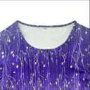 LOVESHOOT Womens Long Sleeve Blouse Fall Dressy Casual Pleated Crew Neck Shirts Floral Bohemian Tunic Tops (XL)