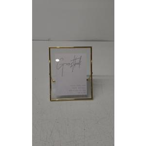Calculs Gold Floating Picture Frames Sign Holder Guestbook Alternative, Metal Glass Photo Display Stand Menu Holder 8x10inches for Wedding Party Table Sign