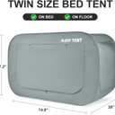 Bed Canopy Bed Tent Dream Tents Privacy Twin Size Sleeping Tents Indoor Pop Up Portable Frame Curtain Breathable with Mosquito Mesh Window for Kids and Adult(Mattress Not Included) Light Gray
