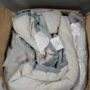 Madison Park Luxury Comforter Set-Traditional Jacquard Design All Season Down Alternative Bedding, Matching Bedskirt, Decorative Pillows, King(104"x92"), Bennett, Geometric Aqua 7 Piece