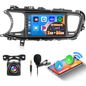 Inefala [2G+64G] Car Stereo for Kia Optima K5 2013 2014 2015 with Wireless Carplay/Android Auto, 9 Inch Upgrade Touch Screen for Optima with GPS WiFi Bluetooth FM/RDS EQ SWC 26UI Backup Camera MIC