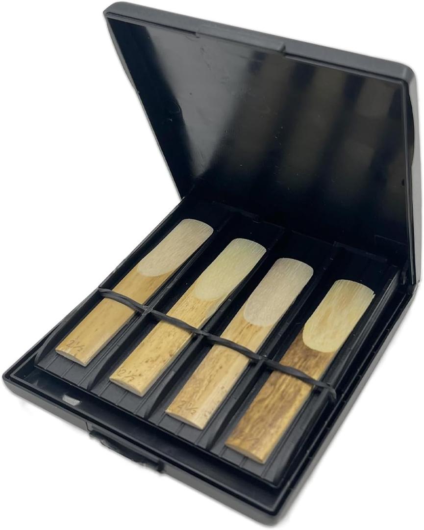 Portable Clarinet Reed Case, Saxophone Reed Storage Case Double-Sided Storage for 8 Reeds, Individual Card Slots Reeds Case Compatible with Alto Tenor Soprano Saxophone Reeds