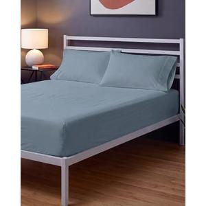 Sleepy Town Full Size Bed Sheets - 3 Piece - NO Flat Sheet Included - Full Sheet Set - Soft, Comfy & Cooling - Easy Care - Wrinkle & Fade Free - Brushed Microfiber - Deep Pocket Sheets (Steel Blue)