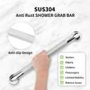 2 Pack 20 Inch Anti Slip Shower Grab Bar, 304 Stainless Steel 1.25" Diameter Anti-Slip Handicap Grab Bar, Satin Brushed Nickel Knurled