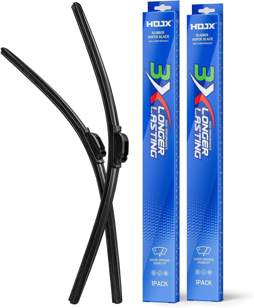 Quiet Front Windshield Wiper Blades 22 inch and 21 inch Set of 2, OEM Quality All-Season Windshield Wipers,U&J-Hook for My Car/Automotive Replacement, Easy to Install OEM Replacement Parts