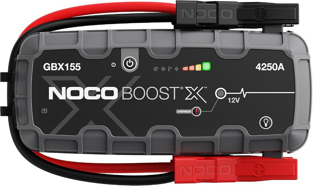 NOCO Boost X GBX155: 4250A UltraSafe Jump Starter  12V Lithium Battery Booster Pack, Portable Jump Box, Power Bank & Jumper Cables - for 10.0L Gas and 8.0L Diesel Engines