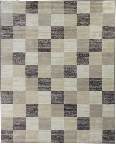 Superior Indoor Area Rug, Neutral Modern Geometric Home Decor for Living Room, Dining, Kitchen, Bedroom, Office, Nursery, Woven Rugs, Jute Backing, Rockaway Collection, 4' x 6', Beige