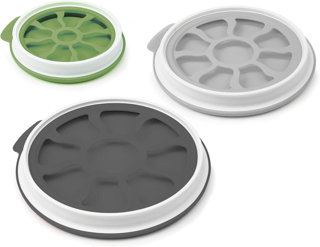 Tovolo Seal N Store Silicone Produce Saver for Fruits Vegetables Avocados Onions Air Tight Stretch Seal Reuseable Food Storage Pod Containers Hugs Cut Food Preventing Oxidation, Set of 3 Food Savers