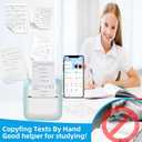 Thermal Mini Printer, Portable Inkless Sticker Maker with 11 Rolls Printing Paper, for Photo Journal Notes Memo, Compatible with iOS & Android