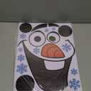 Christmas Snowman Decals - Large Size Snowflakes & Candy Indoor/Outdoor Decorations for Winter Doors & Windows