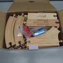 Play22 Wooden Train Tracks - 52 PCS + 2 Bonus Car Toy Trains - for Kids is Compatible with Thomas Wooden Railway Systems and All Major Brands - Original