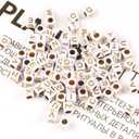 Acrylic Letter Beads Alphabet Gold Letters White Cube Bead, 6×6mm 900pcs, Friendship Bracelets Letters Beads Jewelry Making Bulk