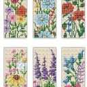 INFUNLY 6PCS DIY Flower Cross Stitch Bookmark Kit for Beginners 8.66"3.15" Stamped Embroidery Bookmark Kit Hand Plant Bookmark Cross Stitch Kits with Instruction for Book Lovers Reader Writers