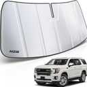 MZS Windshield Sun Shade Compatible with Suburban Tahoe Yukon 2021-2025 / Escalade 2021-2025, Foldable Truck Sun Shade Shield with Storage Pouch, Front Window Visor Sunshade for Interior Protector