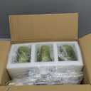 Glass Floor Lamps for Living Room, Modern Standing Lamps with Green Shade, Dimmable Green Tall Floor Lamp, Mid Century Gold 3 Lights Tall Tree Lamp with 3 LED Bulbs