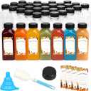 Moretoes 36pcs 12oz Juice Bottles, Plastic Bottles with Lids, Reusable Clear Containers with Caps for Juices, Milk, Smoothie and Other Beverages