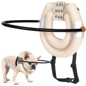 BECEMURU Blind Dog Collar, Blind Dog Cat Harness Guiding Bumper Dog Collar Ring Pet Anti-Collision Ring Protective Device, Adjustable, Lightweight, Help Build Confidence (XS) (Neck Girth:7.5-9.5")