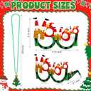 42 Pcs Christmas Paper Eyeglasses and Christmas Novelty Bead Necklace Green Cosplay Glasses for Adults Party Favor Accessories Photo Props for Party Supplies