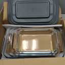 8Piece Deep Glass Baking Dish Set with Plastic lids,Rectangular Glass Bakeware Set with Lids, Baking Pans for Lasagna, Leftovers, Cooking, Kitchen, FreezertoOven and Dishwasher, Gray