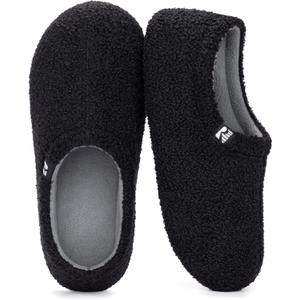 RockDove Women's Teddy Fleece Closed Back Indoor Slipper (5-6, Black)