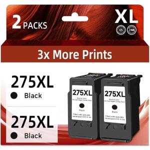 275XL Ink Cartridges Compatible Replacement for Canon 275 XL Black PGI275 PG275 PG-275 XL Ink (2 Pack) use for TS3500 TS3522 TS3520 TR4700 TR4720 TR4722 Printer