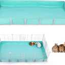 Waterproof Tarp-Based guinea Pig Bedding for C&C Grids - Cage Compatible, Multiple Species (Guinea Pig, Hamster, Bunny), 47 * 24 Inches (Aqua green)