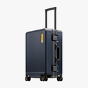 LEVEL8 Carry On Luggage Airline Approved Zipperless with Aluminum Frame, Hard Case Luggage with Spinner Wheels, Metal Travel Suitcase with Double Tsa Locks, 20 Inch, Blue