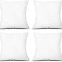EDOW Throw Pillow Inserts, Set of 4 Lightweight Down Alternative Polyester Pillow, Couch Cushion, Sham Stuffer, Machine Washable. (White, 18x18)