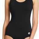 BALEAF Women's One Piece Bathing Suit Conservative Athletic Racerback One Piece Training Swimsuit Swimwear Black, 36
