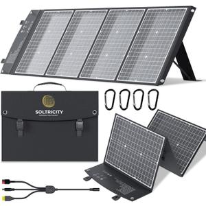 120W Portable Solar Panel & Flexible Solar Panel for Camping | 23% High Efficiency ETFE Foldable Solar Panel | Charger with USB-C & Lightweight with Emergency Power Supply