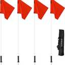 Soccer Corner Flags with Bag, 4-Piece Set for Soccer Field, 5ft ABS Flagpoles for Agility Training (White)