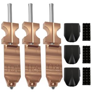 3CS Upgraded 0.4/0.6/0.8mm Integrated Nozzle Kit for Flashforge Adventurer 5X, Quick-Release Hotend Heating Block with 3 Cleaning Brushes & 3 Silicone Socks