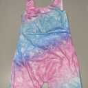 Nymphperi Leotards for Girls Size 5-6 Years Old Stretchy Crew Neck Rainbow Sleeveless Dance Gymnastics Bodysuits