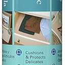 Con-Tact Brand Luxury Fabric Liners, Non-Adhesive Drawer and Shelf Liner, Multi-Functional Protective Liner, 18" x 4', Savoire Pale Gray, Pack of 1 Roll, 18"W x 47.6"L